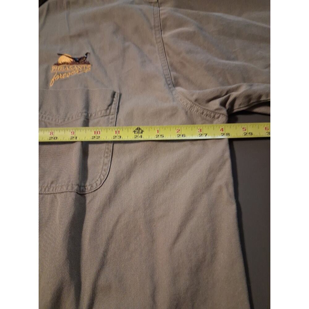Blue Generation Pheasants Forever XXL Khaki Button Up Long Sleeve Shirt Cotton - Picture 7 of 8